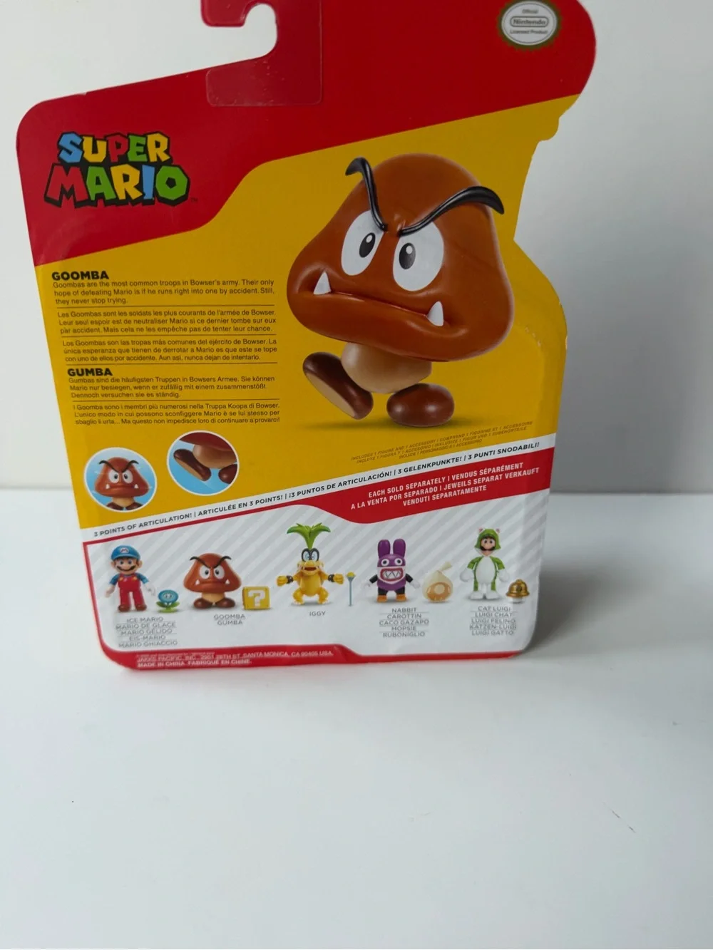 Super Mario Goomba Figure With Coin Jakks Pacific New Sealed Nintendo